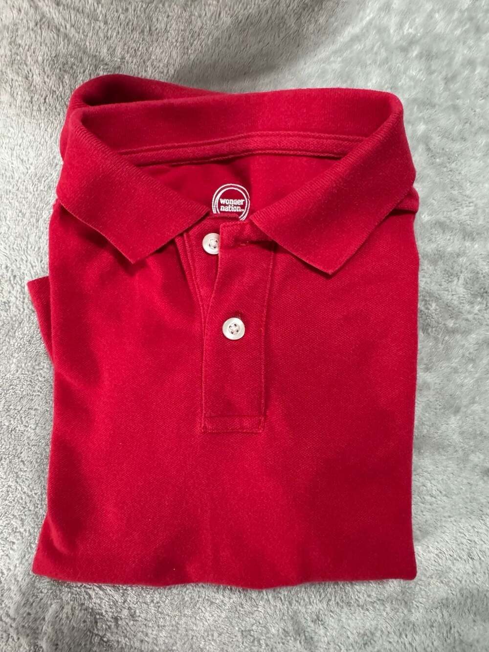 Wonder Nation Boys Short Sleeve Pique Polo Shirt Red Size S 6-7
